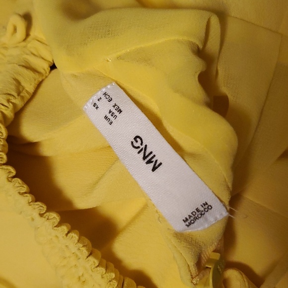 MANGO Flowy Slit Dress Yellow Size XS/2 - Picture 4 of 5